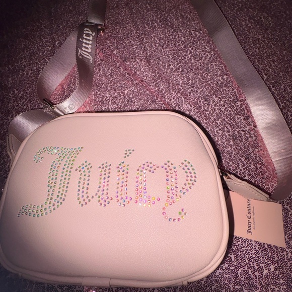 Juicy Couture Light Pink Crossbody Bag with Rhinestone Logo - Picture 3 of 6